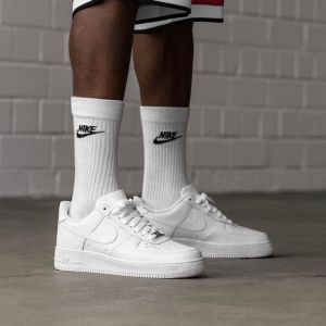 NIK_E AIRFORCE 1 white premium 1ST leather Men Shoes