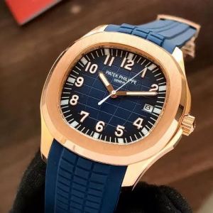 Patekk Philippe Aquanaut BLUE GOLD Rubber Strap Watch 011