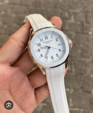 Patekk Philippe Aquanaut white  silver Rubber Strap Watch011