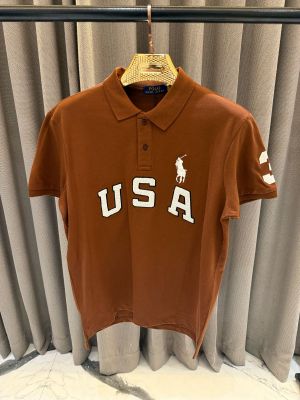 Ralph_Lauren Chest Logo Polo T-shirt Dark Brown