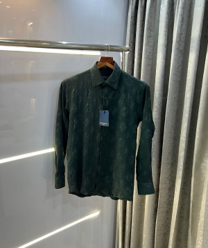 Loui s vuitton super premium embossed logo premium shirt green 1130