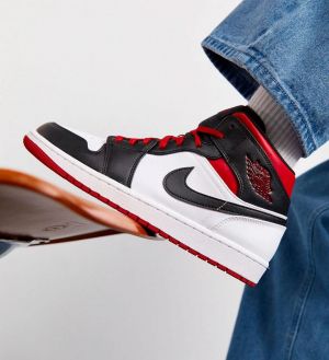 Nik e Air Jordan 1 Mid Gym Red Black With Basketball Sneakers