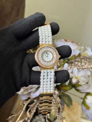 Swarovsk i Pearls Gold-White  Ladies Premium Watch