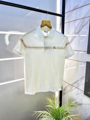 Burberr y Polo White Premium Collar Neck T-shirt F2649-WH