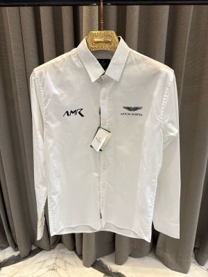 Hacket Aston Martin Chest Logo Full Sleeves Shirt White
