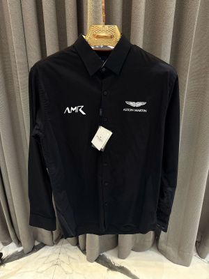 Hacket Aston Martin Chest Logo Full Sleeves Shirt Black