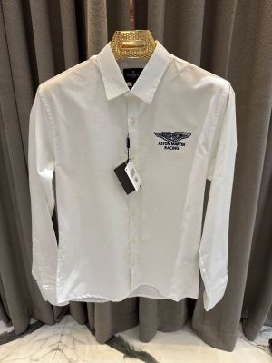 Hacket Aston Martin Chest Logo Full Sleeves Shirt White