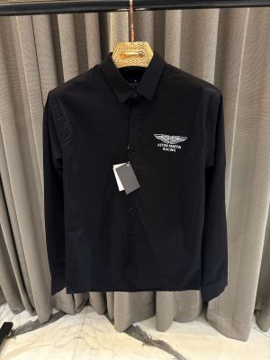 Hacket Aston Martin Chest Logo Full Sleeves Shirt Black