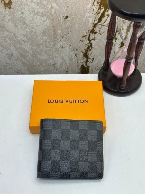 LOUIS_VUITTON BLACK CHECKS PREMIUM WALLET WITH OG BOX MODEL NO - 34
