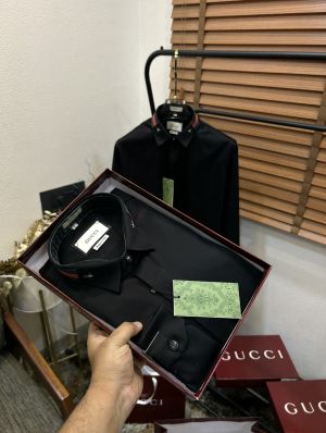 Gucc_i Bee Collor Imported Partywear Shirt With Og Box & Bag