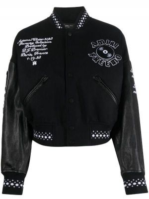 Amir i Black Embroidery Work Imported Varsity Jacket