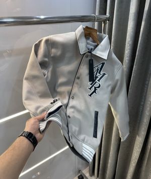 Amir i Light Grey Embroidery Work Imported Varsity Jacket