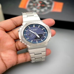 CASIO GSHOCK B2100 METAL SILVER BLUE DIAL 308