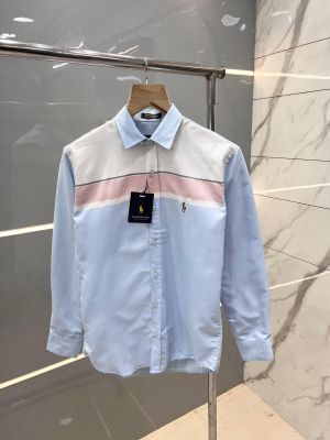 Ralph Laure n Sky Blue Premium Shirt Oxford Lycra With custom Branded Button Tagging and Poly Bag 2671