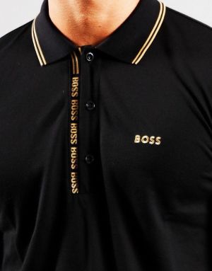Hugo_Boss Black Polo Premium Collar Neck T-shirt F2651-B2