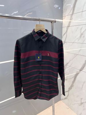 Ralph Laure n Black Premium Shirt Oxford Lycra With custom Branded Button Tagging and Poly Bag 2673