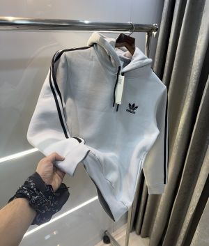 Adida s Grey Embroidery Logo Premium Classic Hoodie
