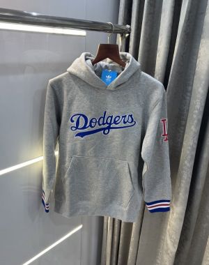 Adida s Dodgers Edition Grey Embroidery Logo Imported Hoodie