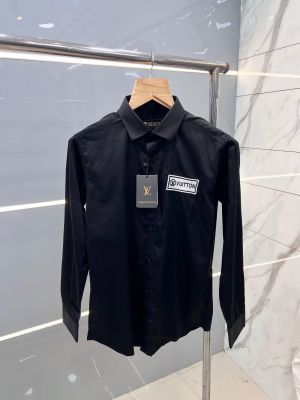 Loui s Vuitto n Slim Fit  Imported Fabric Shirt With Premium Packing Black 641