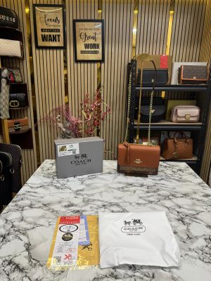 COAC_H KLARE HANDBAG WITH OG BOX AND DUST BAG PREMIUM QUALITY (BROWN)