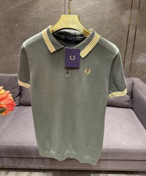 FRED PERRY GREEN KNITTED PREMIUM POLO