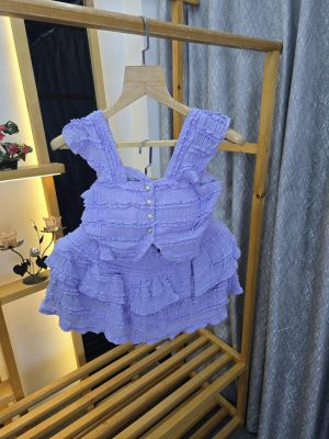 Bur Women Short Skirt & Top Button Lavender SB163-L