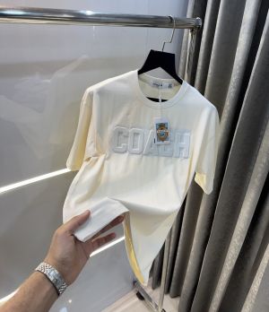 Coac h Cream Embossed Logo Imported T-Shirt