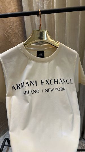ARMAN_I EXCHANGE MILANO  NY LOGO PRINT PREMIUM CREAM TSHIRT