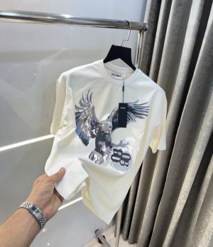 Bluorang White Eagle Print Imported Oversized T-Shirt