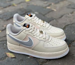 Nik_e Airforce 1 Low Beige Reflective Men Shoes