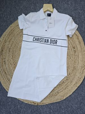 DIO R Collar Long Dress White SB86-W