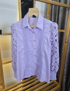 Ax Net Sleves Shirts Purple SB121-PU