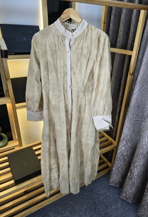 Zar a Women Long Collar Dress Cream SB51-CR