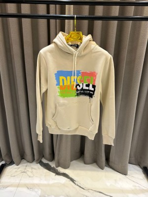 DIESE_L CREME FRONT COLOR SPLASH IMPORTED HOODIE