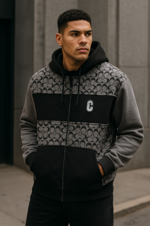 COAC_H GREY BLACK FULL PRINTED IMPORTED HOODIE