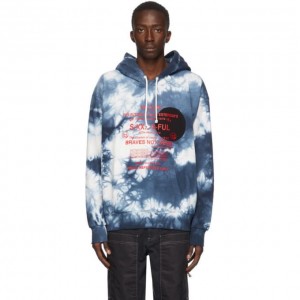 DIESE_L BLUE TYE DYE PREMIUM FROMT PRINTED HOODIE