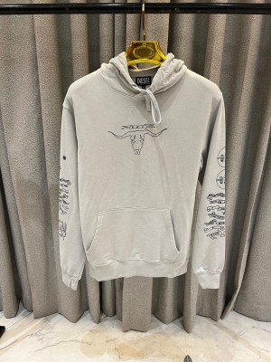 DIESE_L LIGHT GREY FRONT SIDE PRINTED PREMIUM HOODIE