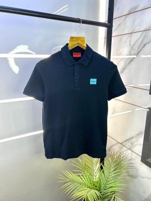Hugo_Boss Navy Polo Premium Collar Neck T-shirt With Brand Box Packing F2014-NY