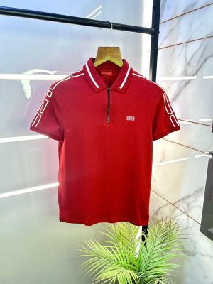 Hugo_Boss Rust Polo Premium Collar Neck T-shirt With Brand Box Packing F2014-RU
