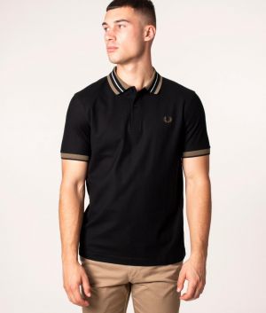 Fredperry Black Embroidery Logo Premium Polo T-Shirt