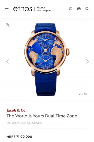 JACOB CO DUAL TIME ZONE AUTOMATIC