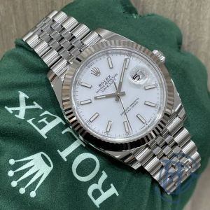 ROLEEX OYSTER DATE JUST WATCH 003 full white stainless steel