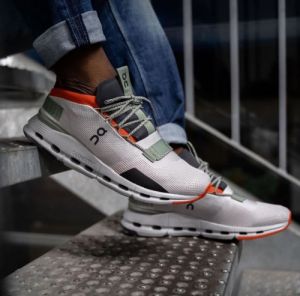 On Cloud Nova Silver Orange Cloudtec Athletic Running Shoes