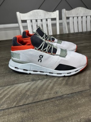 On Cloud Nova Silver Orange Cloudtec Athletic