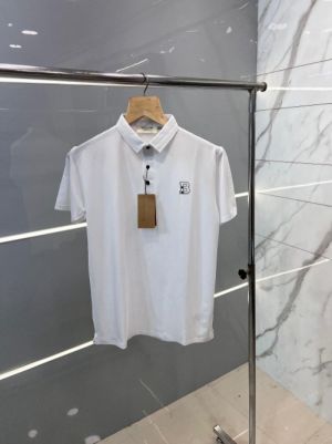 Burberr y Imported 240 GSM Interlock Lycra Fabric Polo White 782