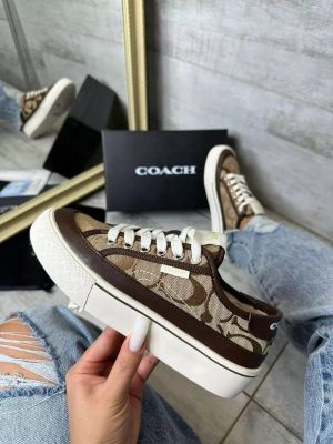Coach_CitySole_Sneaker_Brown_Canvas_For_Women_With_OriginalBox