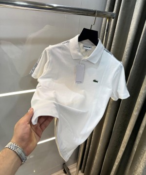 Lacost e White Embroidery Logo Premium Polo T Shirt