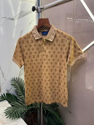 .Louis.Vuitton.Imported.All.Over.Monogram.Very Premium.polo.Neck.Tshirt.CS102