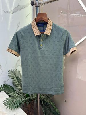 .Louis.Vuitton.Imported.All.Over.Monogram.Very Premium.polo.Neck.Tshirt.CS102