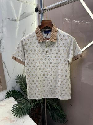 .Louis.Vuitton.Imported.All.Over.Monogram.Very Premium.polo.Neck.Tshirt.CS102